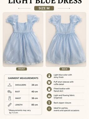 GGA Collection Sky Blue Ruched Midi Dress with Elastic Trim
